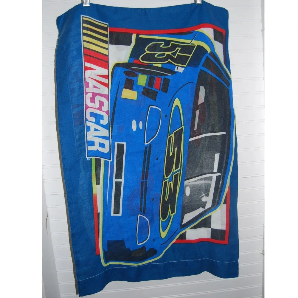 Vintage Nascar Pillowcase Standard size Dan River‎ Two-sided Race car pillow